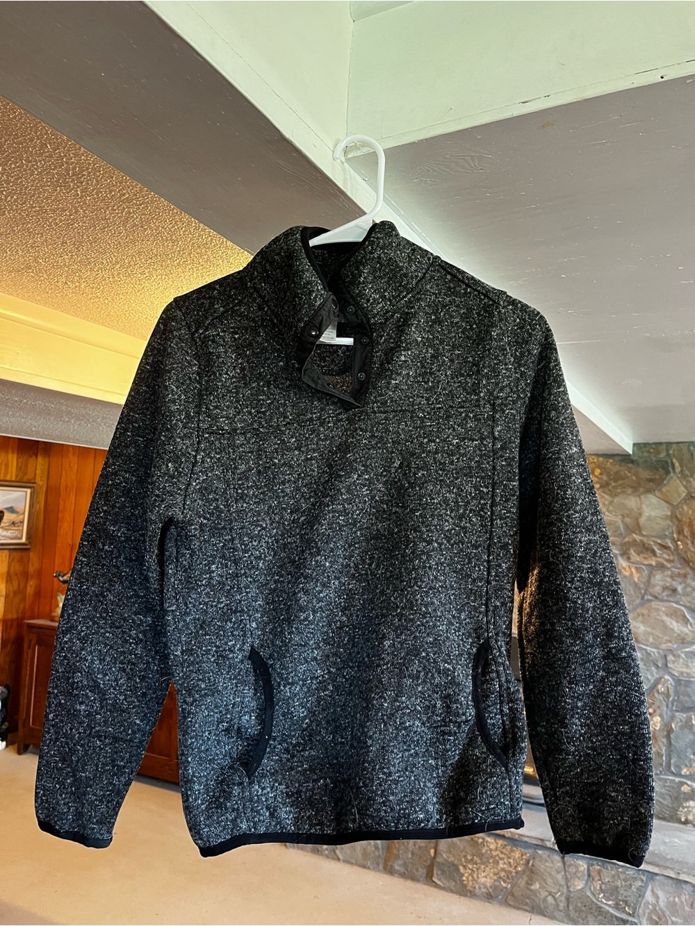 Dark Charcoal Heather Mock-Neck Sweater